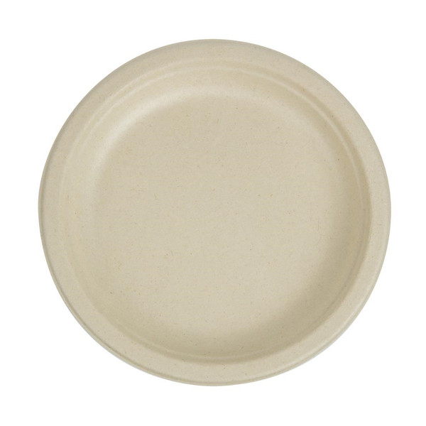 eGreen Eco-Fibre Compostable Wheat Round Plates 180mm (Pack of 1000)