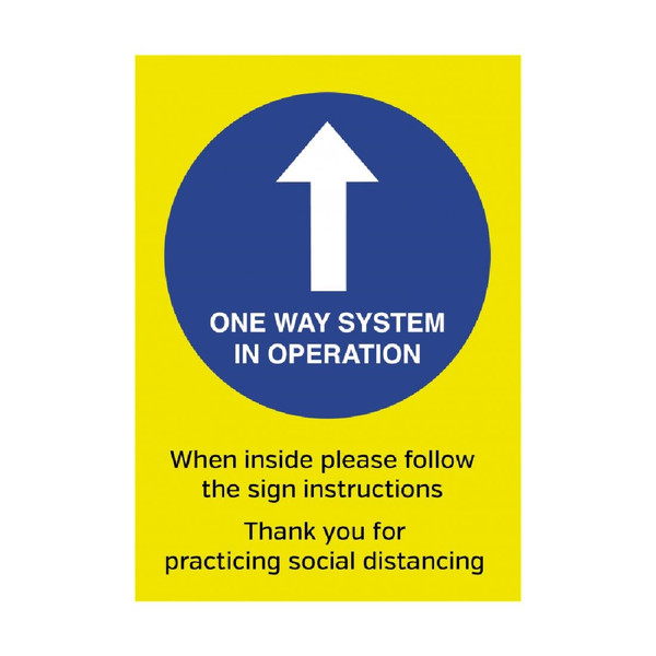One Way System In Operation Poster A3 Self-Adhesive