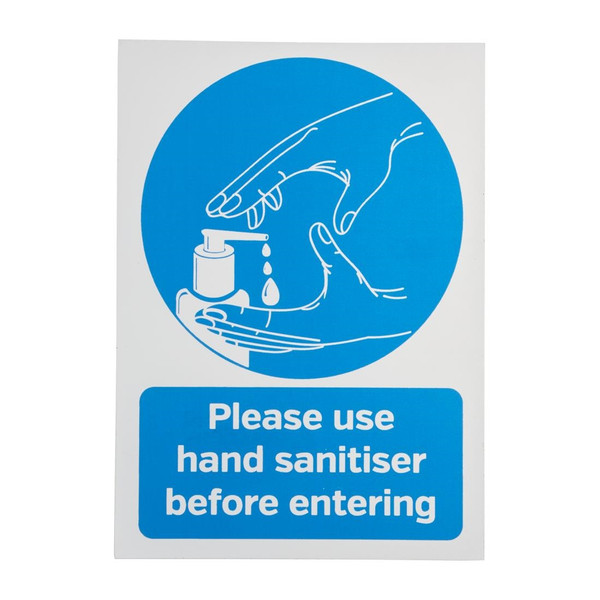 Please Use Hand Sanitiser Before Entering Sign A4 Self-Adhesive