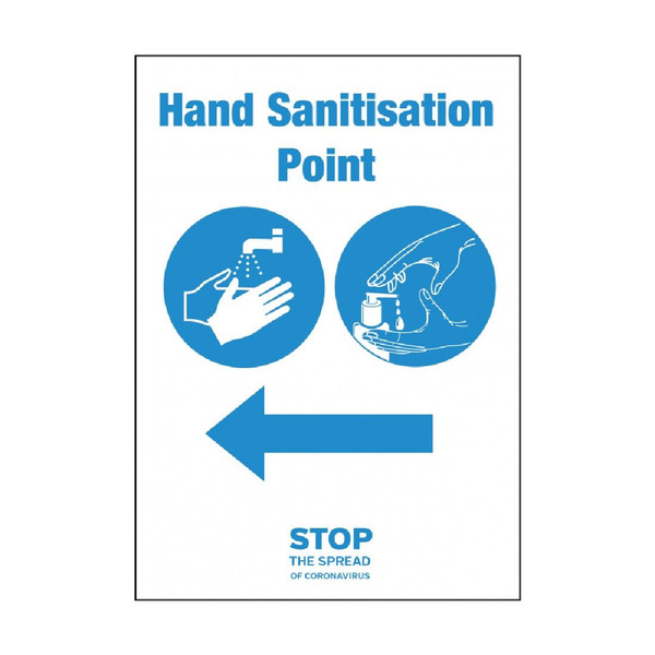 Hand Sanitisation Point Arrow Right Sign A5 Self-Adhesive