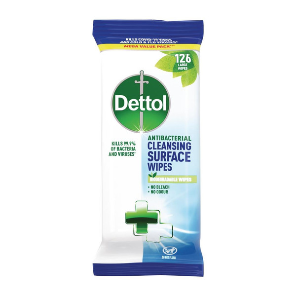 Dettol Antibacterial Surface Cleaning Wipes (Pack of 126)