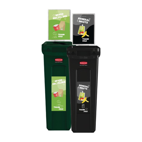 Rubbermaid General Waste and Mixed Recycling School Recycling Kit