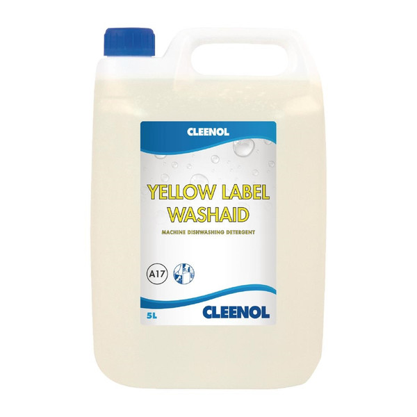 Cleenol Yellow Label Wash Aid Dishwasher Detergent 5Ltr (2 Pack)