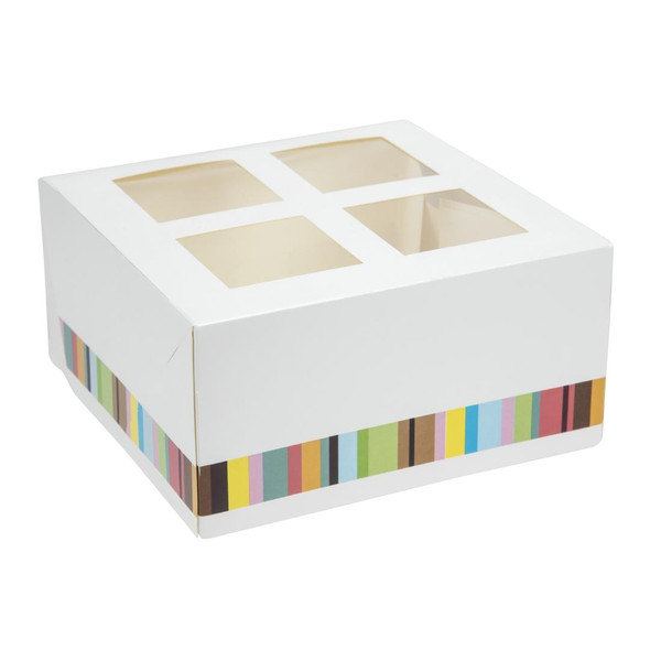 Colpac Recyclable Four-Hole Cupcake Boxes 150mm (Pack of 4)