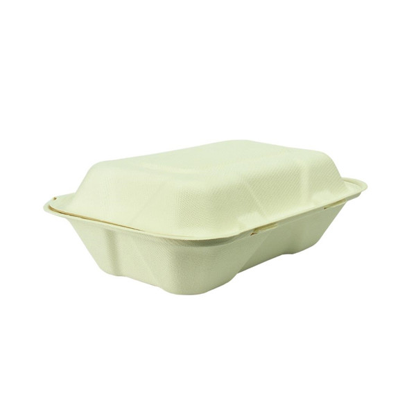 Vegware Compostable Bagasse Clamshell Hinged Meal Boxes 228mm