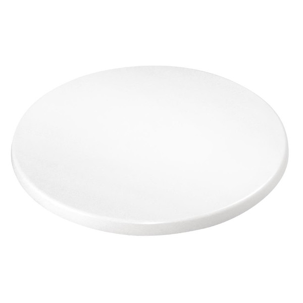 Bolero Pre-drilled Round Tabletop White 800mm