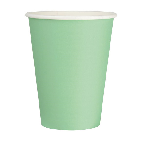 Fiesta Recyclable Single Wall Takeaway Coffee Cups Turquoise 340ml / 12oz (Pack of 50)