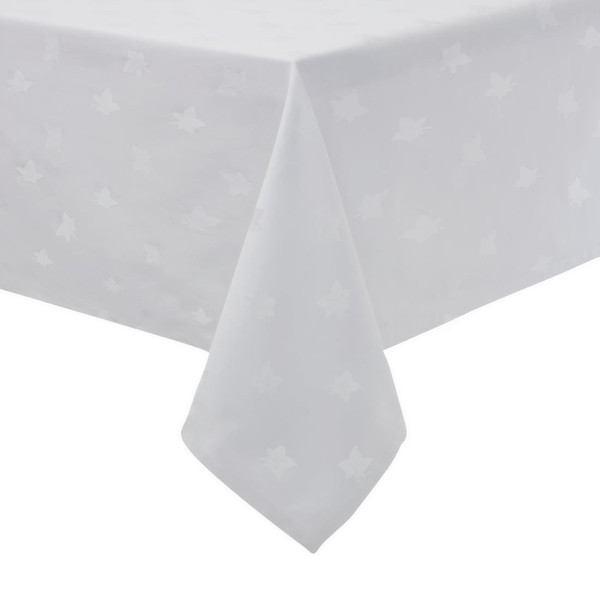 Mitre Luxury Luxor Tablecloth Ivy Leaf White 1350 x 1780mm
