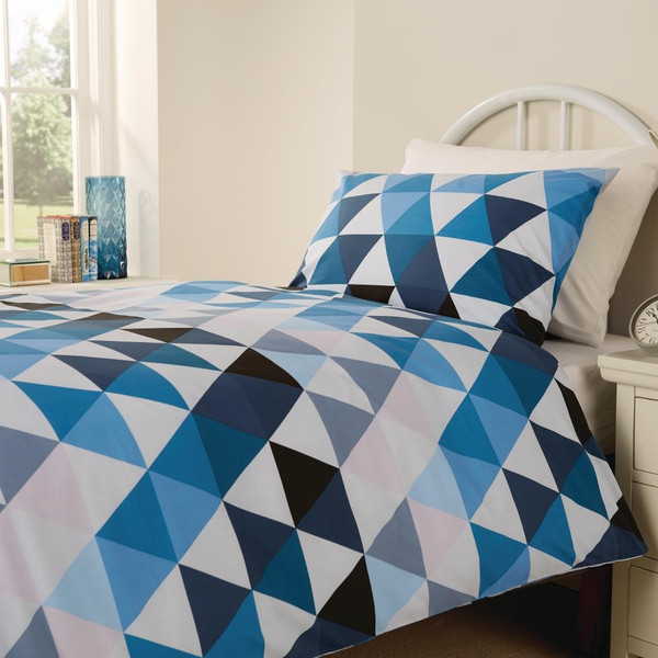 Mitre Essentials Geo Bedding Set Blue Double