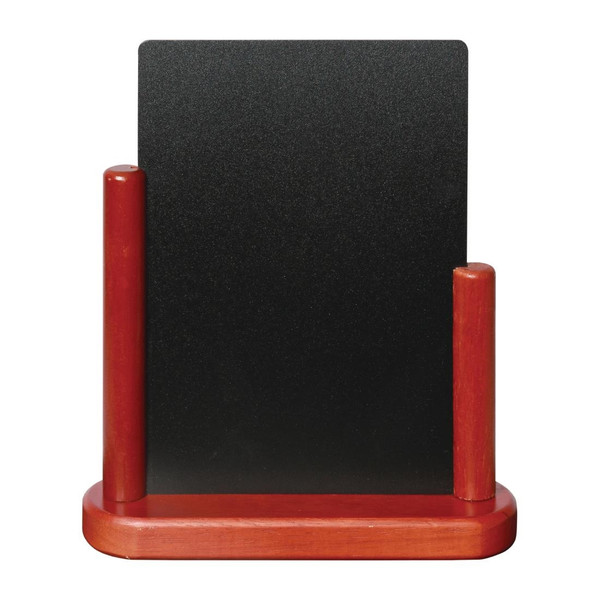 Securit Half Frame Table Top Blackboard 280mm x 200mm Mahogany