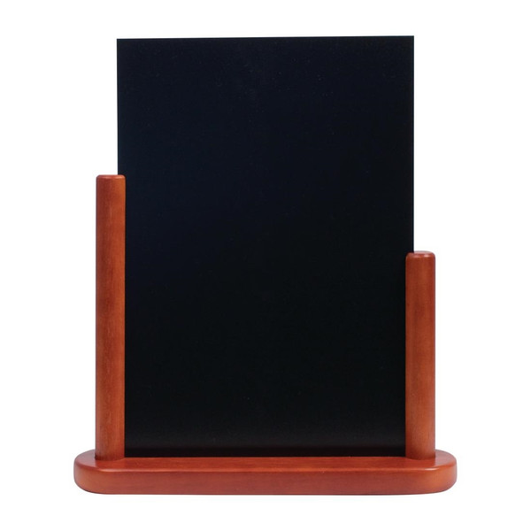 Securit Half Frame Table Top Blackboard 320 x 270mm Mahogany