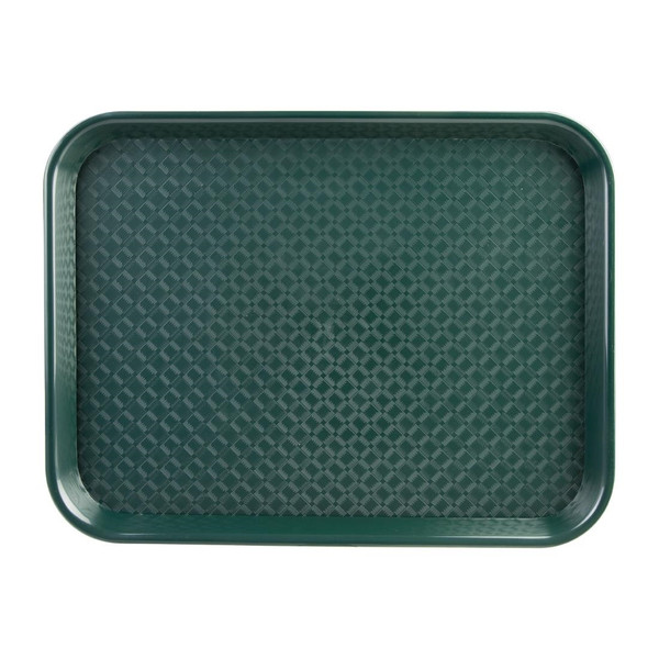 Olympia Kristallon Medium Polypropylene Fast Food Tray Green 415mm