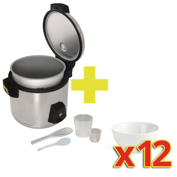 Special Offer Buffalo Rice Cooker with 12x Olympia Bowls