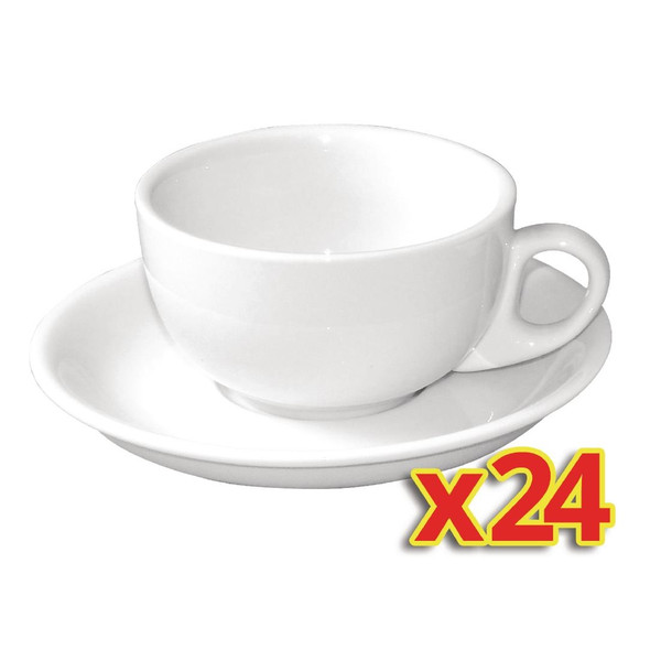 Bulk Buy Pack of 24 Olympia Cappuccino Cup And Saucers Combo