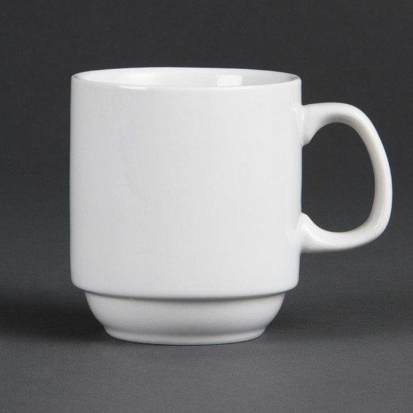 Bulk Buy Olympia Whiteware Stacking Mugs 284ml 10oz (Pack of 36)