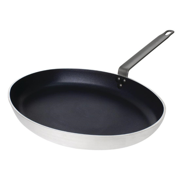 Vogue Non Stick Teflon Aluminium Oval Frying Pan 360mm