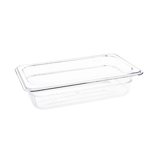 Vogue Polycarbonate 1/4 Gastronorm Container 65mm Clear