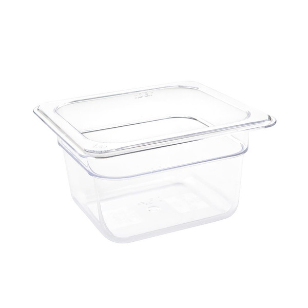 Vogue Polycarbonate 1/6 Gastronorm Container 100mm Clear