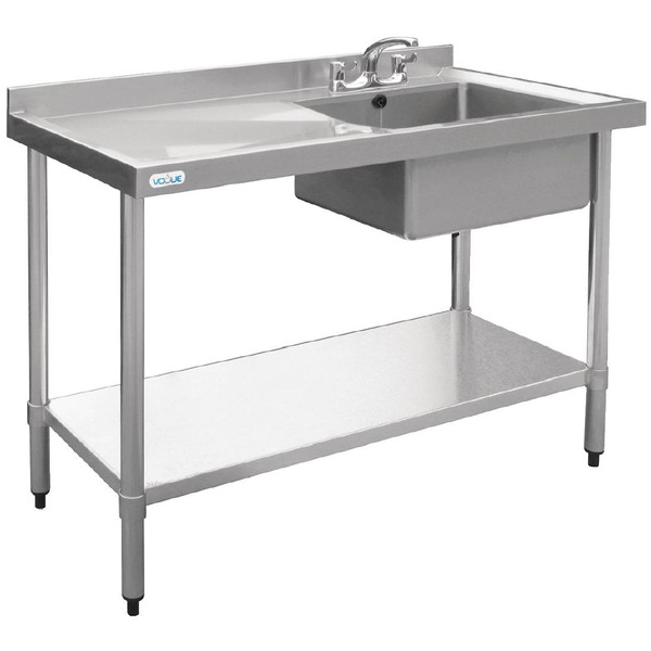 Vogue Stainless Steel Sink Left Hand Drainer 1000x600mm