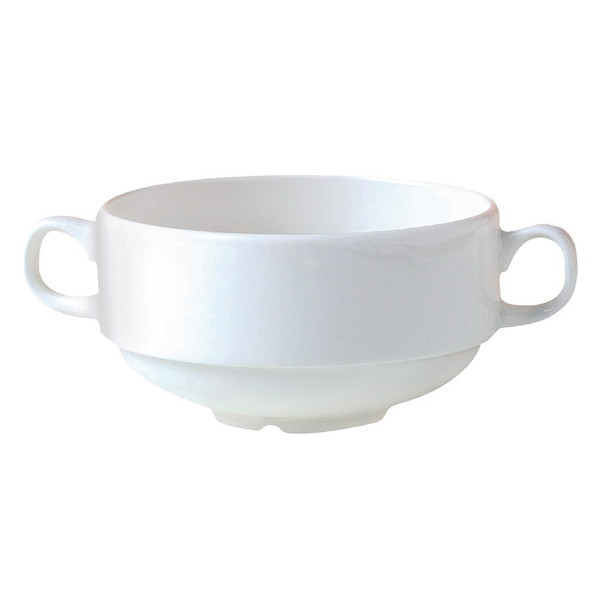 Steelite Antoinette Cream Soup Bowls Handled Stacking 285ml (Pack of 36)