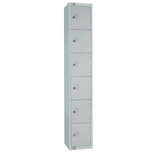 Elite Six Door Coin Return Locker Grey