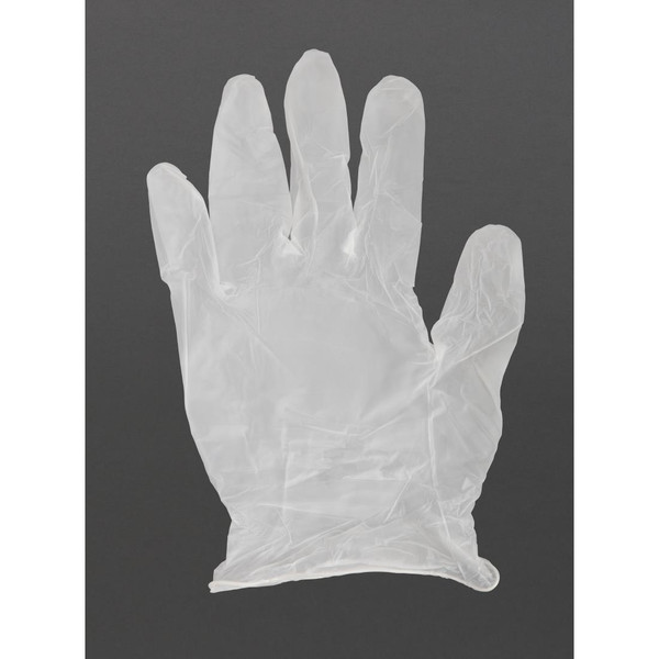 Vogue Powder-Free Vinyl Gloves Clear Medium (Pack of 100)