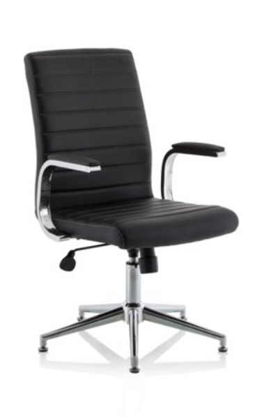 Ezra Executive Brown Leather Chair With Glides