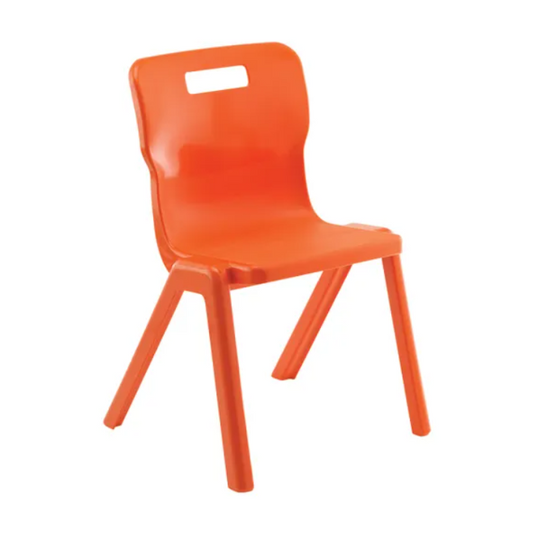Titan One Piece Classroom Chair 482x510x829mm Orange (Pack of 10) KF78586