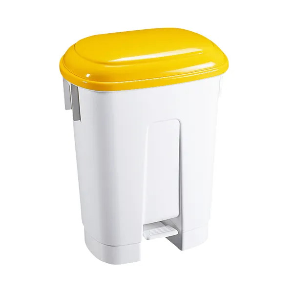 Derby 60 Litre White/Yellow Plastic Pedal Bin 348014