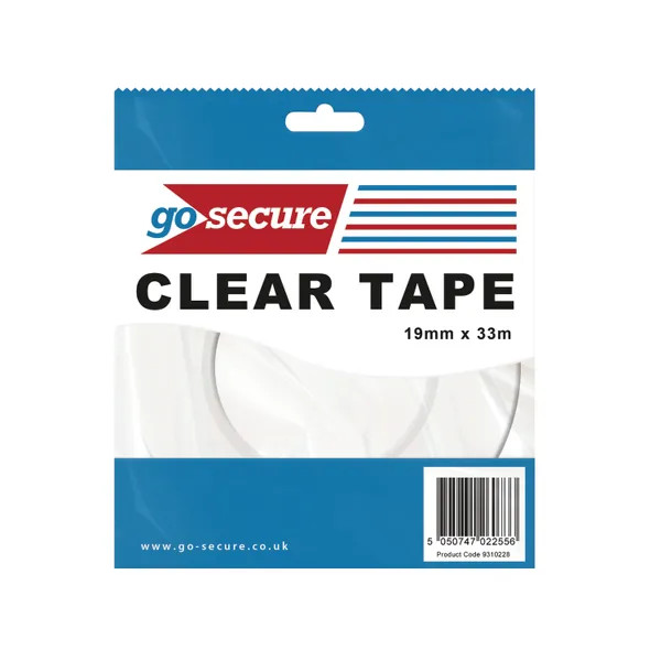 GoSecure Small Tape 19mmx33m Clear (12 Pack) PB02298