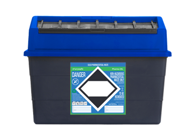 Sharpsafe® Recycled UK Grey With Blue Lid (Pack of 48) Sharpsafe® Recycled UK Grey With Blue Lid (Pack of 48)