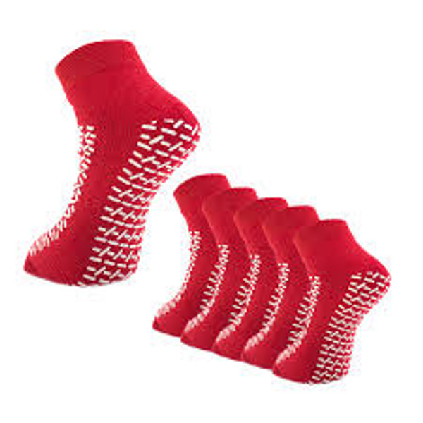 Double–Tread Slipper Socks Red  One Size Fits Most Double–Tread Slipper Socks Red  One Size Fits Most