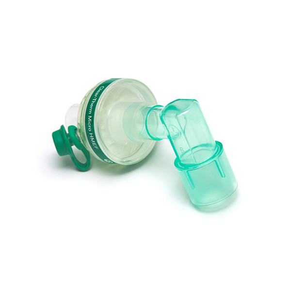 Clear–Therm™ Micro Heat & Moisture Exchanging Filter (HMEF) With Luer Port & Fixed Elbow