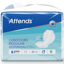 Attends® Contours Regular Incontinence Pads (Absorbency Level 7) (Pack of 28)