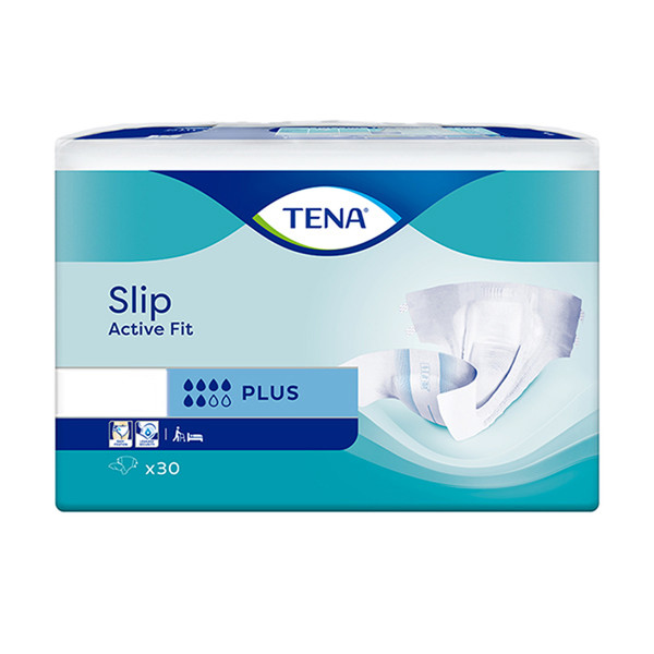 Slip Active Fit Plus All–in–One Incontinence Nappies (Pack of 30)