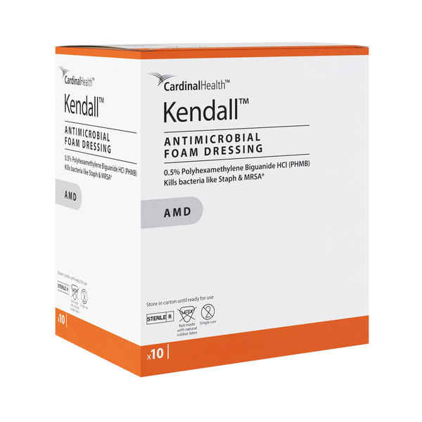 Kendall™ AMD Antimicrobial Foam Dressings (8.8 x 7.5 cm Fenestrated) (Pack of 50)