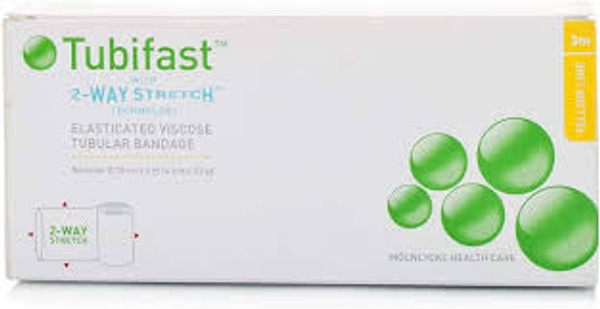 Tubifast® TwoWay Stretch® Tubular Bandages White | Yellow Line  (Pack of 6)