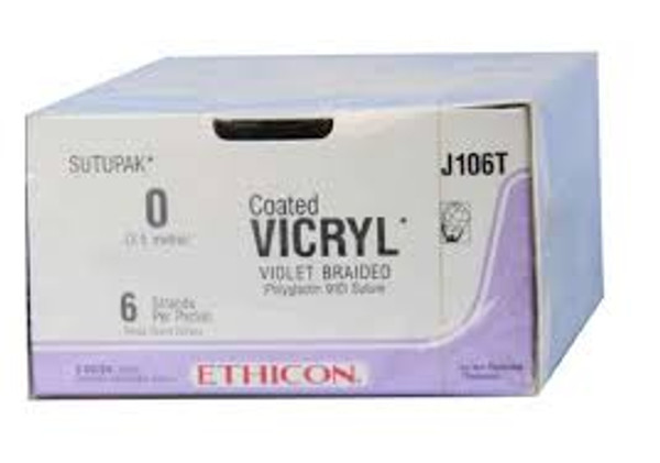Vicryl™ Sutures Taper Cut Needles V–80 | 80 mm | 1/2 Circle | 1–0 | 75 cm | Violet | Braided