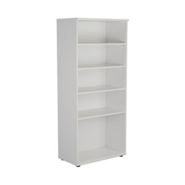 First 4 Shelf Wooden Bookcase 800x450x1800mm White
