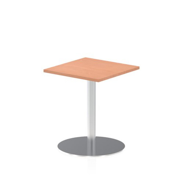 Italia 600mm Poseur Square Table Beech Top 720mm High Silver Leg
