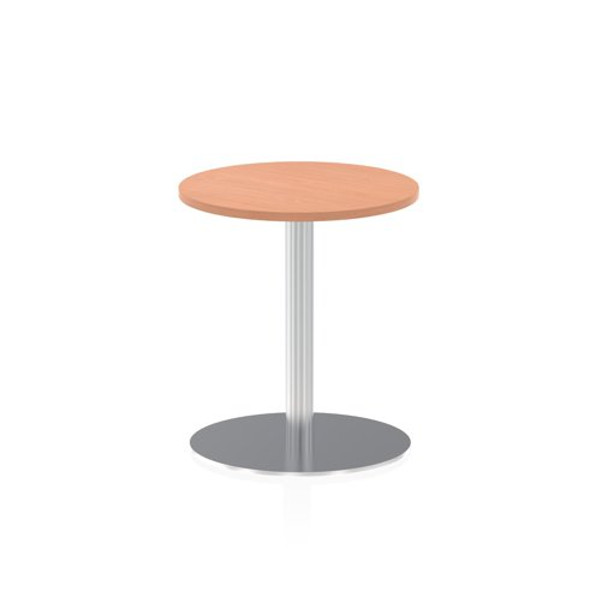Italia 600mm Poseur Round Table Beech Top 720mm High Silver Leg