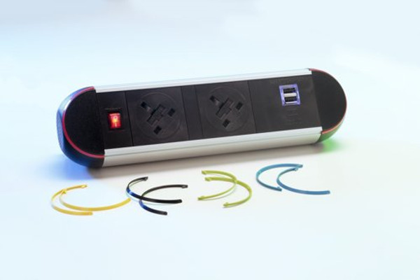 Impulse Desktop Module 2 x UK Sockets (3.15A) 1 x Neon Switch 1 x 500mm Lead to 3 Pole Connector 1 x Smart Charge