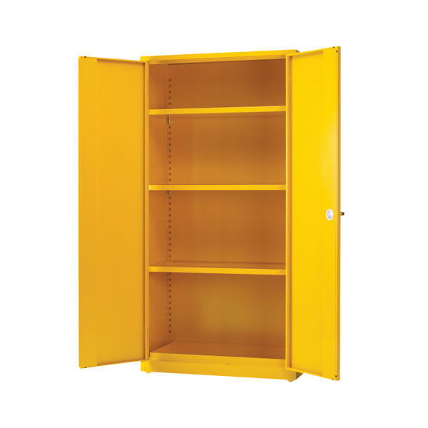 Hazardous Substance Storage Cabinet 72x48x18 inch C/W 3 Shelf Yellow 188733