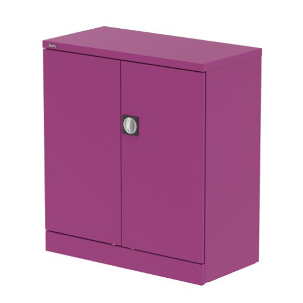 Qube 1000mm 2-Door Stationery Cupboard Traffic Purple With Shelf