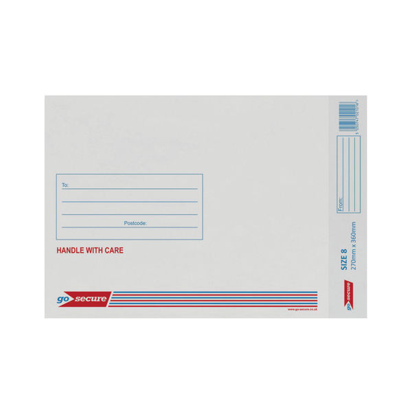GoSecure Bubble Envelopes Size 8 White (Pack of 10)