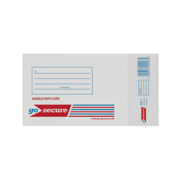 GoSecure Bubble Envelopes Size 1 White (Pack of 10)