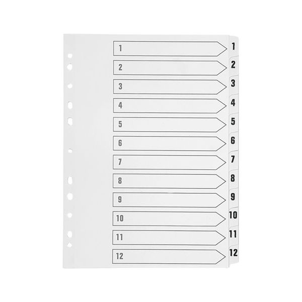 Q-Connect 1-12 Index Multi-punched Polypropylene White A4