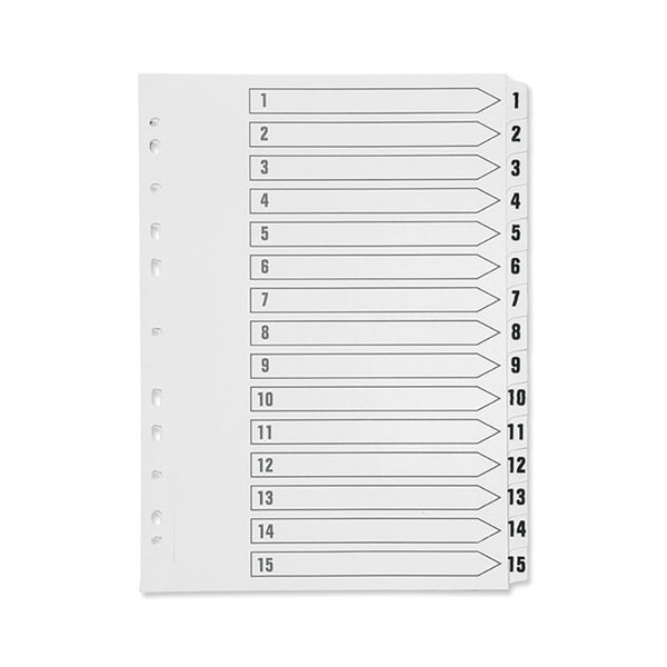 Q-Connect 1-15 Index Multi-punched Polypropylene White A4