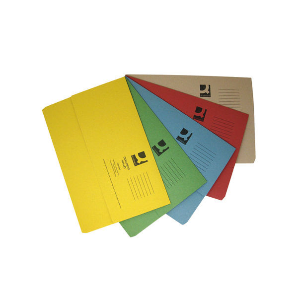 Q-Connect Document Wallets Foolscap Assorted (50 Pack)