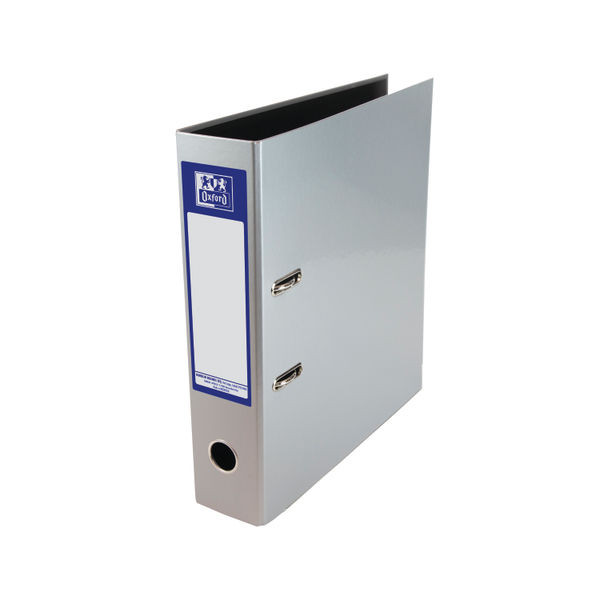 Oxford 70mm Lever Arch File Laminated A4 Metallic Silver 400107439 Oxford 70mm Lever Arch File Laminated A4 Metallic Silver 400107439